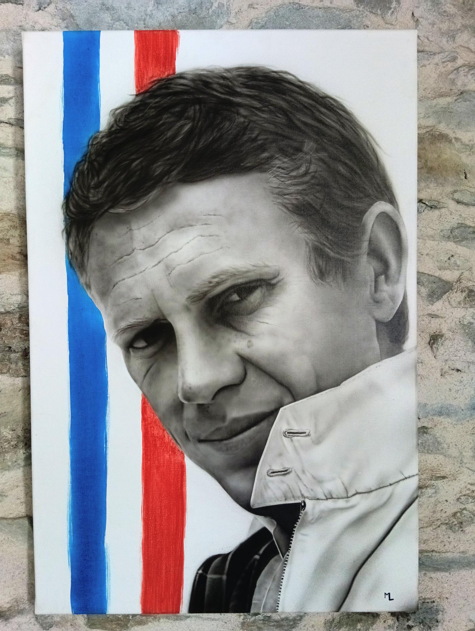 Tableau Portrait Steve McQueen Aérographe - Atelier Décor 1 Max